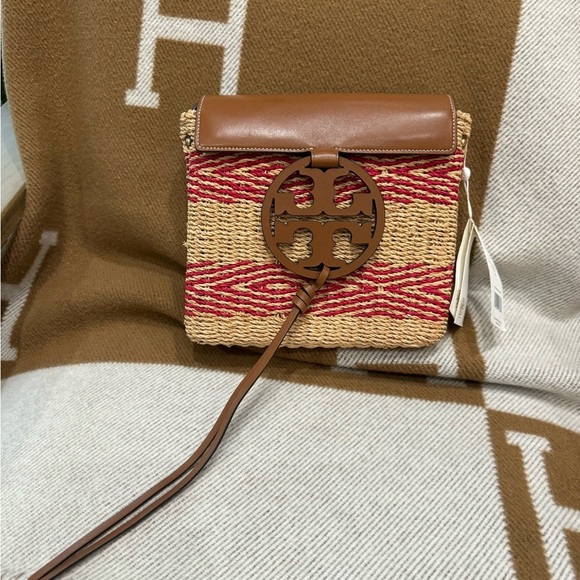 Tory Burch Red and Brown Leather Crossbody Bag - Picture 1 of 5